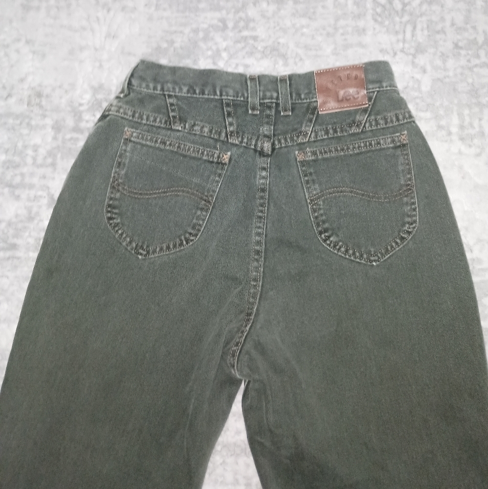 Vintage Lee Green High waist Mom Jeans Size Size 12 Short - Picture 12 of 13